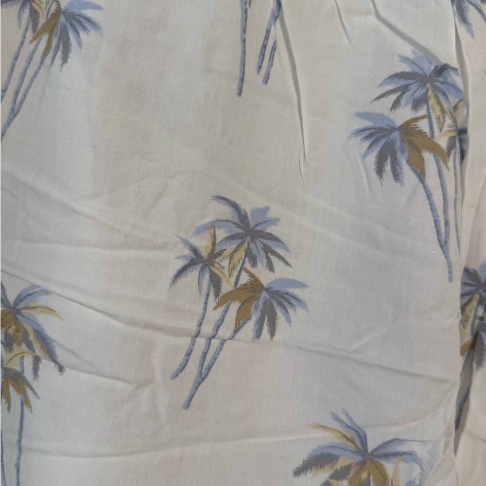 Banana Republic Factory tropical pajama Pants White & Blue Palm Tree Print SZ XL - Picture 6 of 14